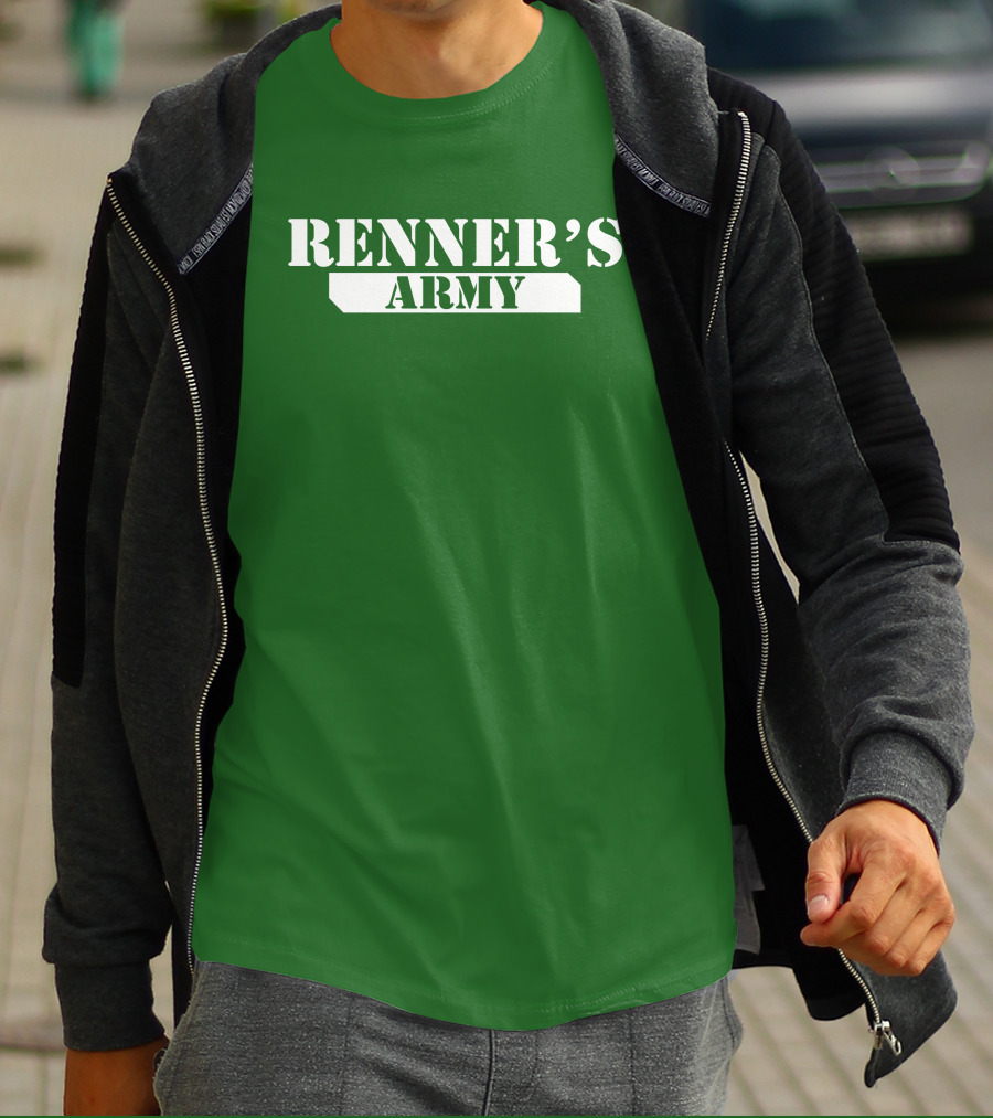 Renner’s Army Bold Green Military Inspired Text T-Shirt