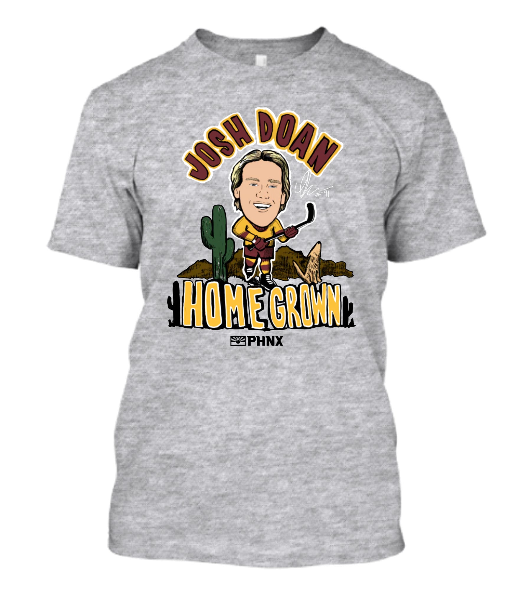 Josh Doan Homegrown PHNX Cactus Desert Hockey T-Shirt