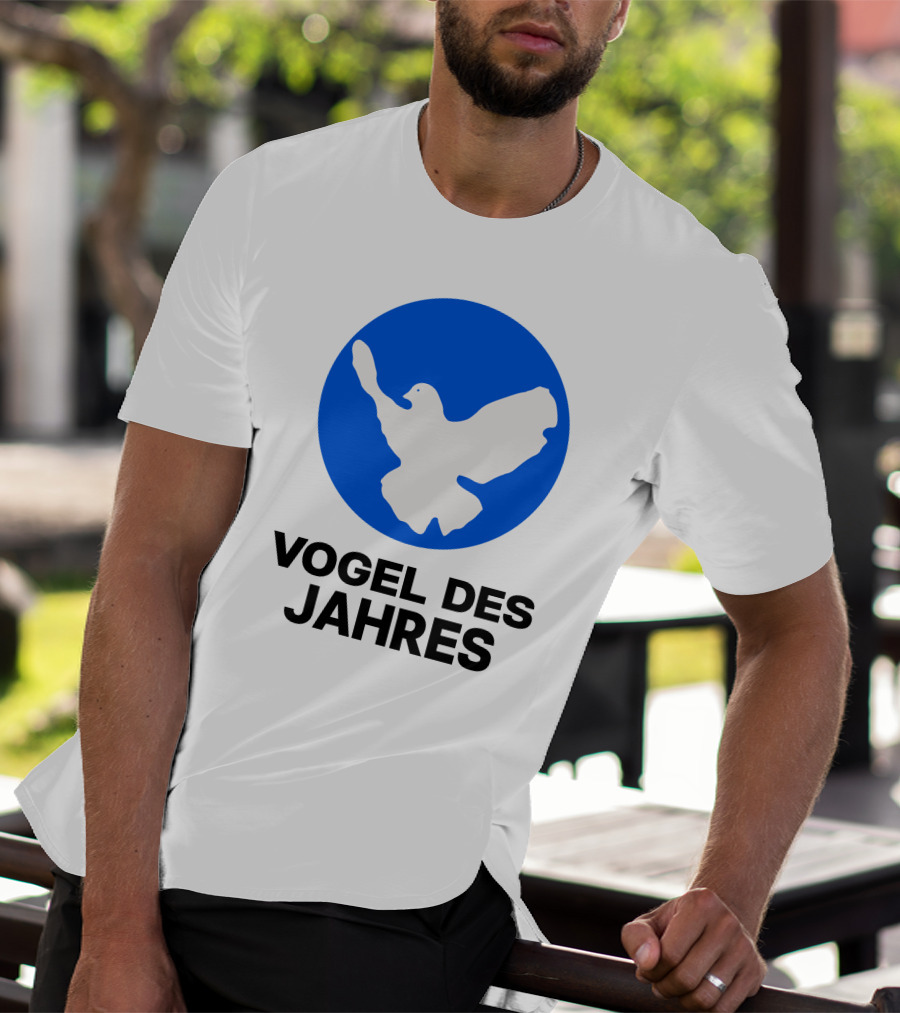 Vogel Des Jahres Columbidae Doves Silhouette In Blue Circle T-Shirt