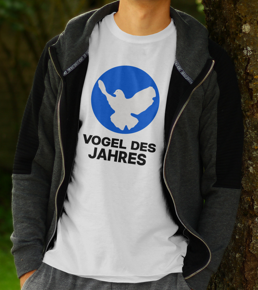 Vogel Des Jahres Columbidae Doves Silhouette In Blue Circle T-Shirt
