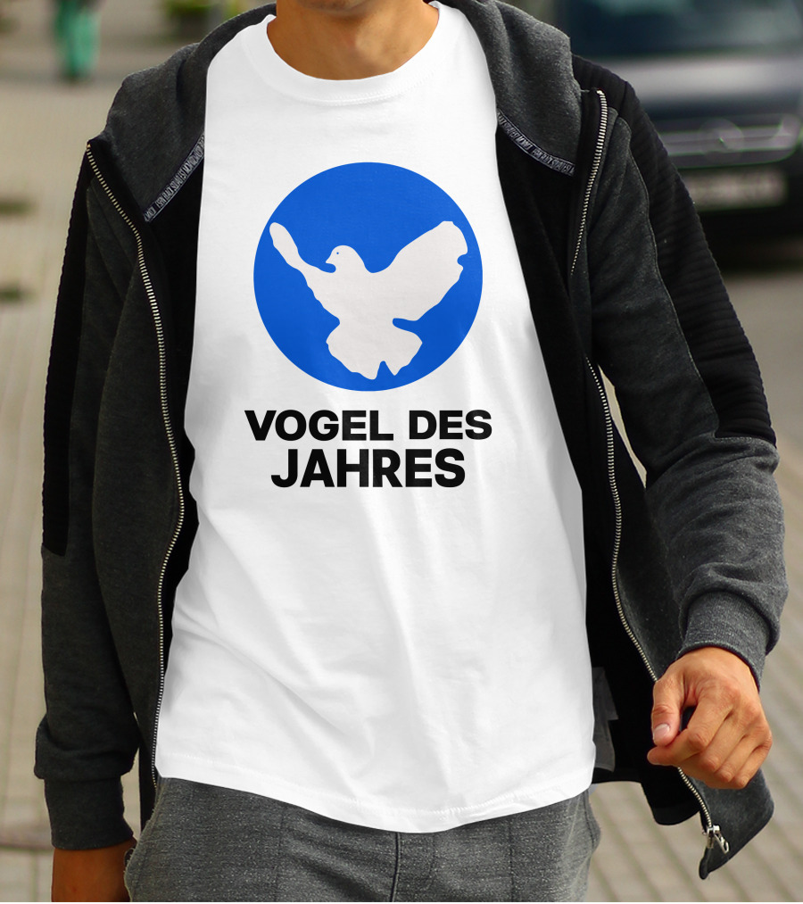 Vogel Des Jahres Columbidae Doves Silhouette In Blue Circle T-Shirt