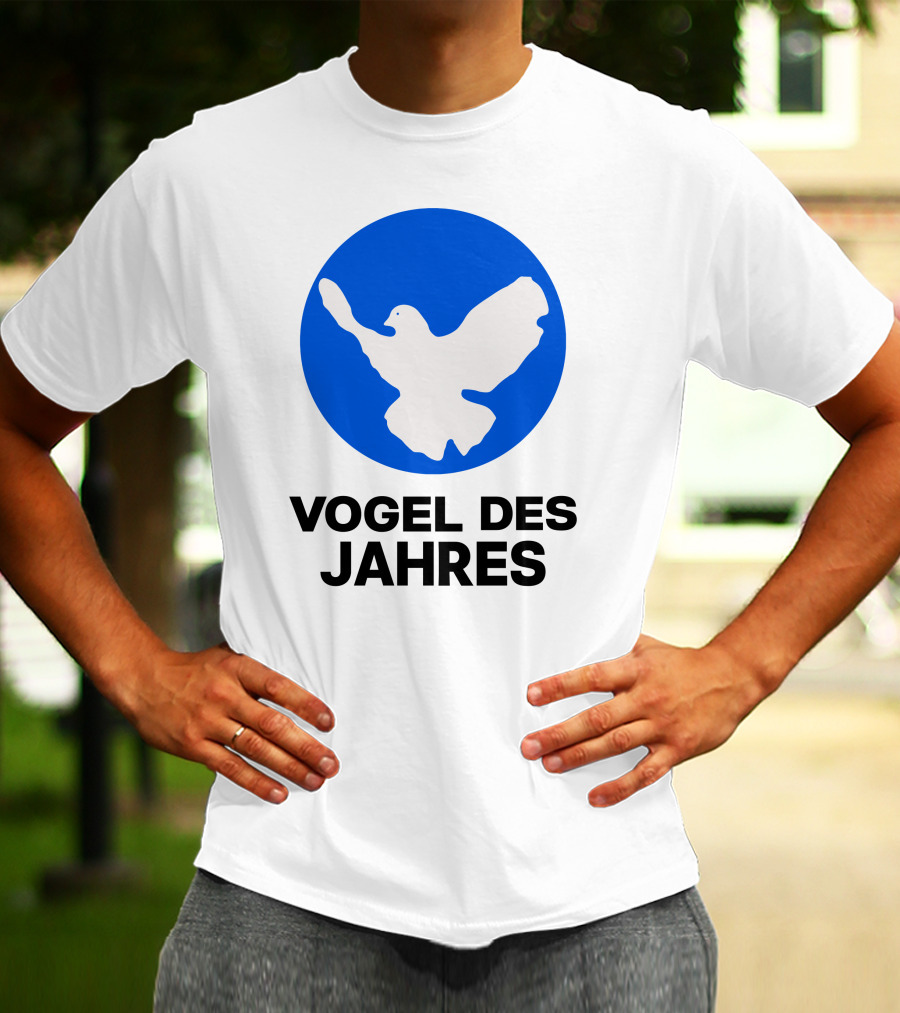 Vogel Des Jahres Columbidae Doves Silhouette In Blue Circle T-Shirt