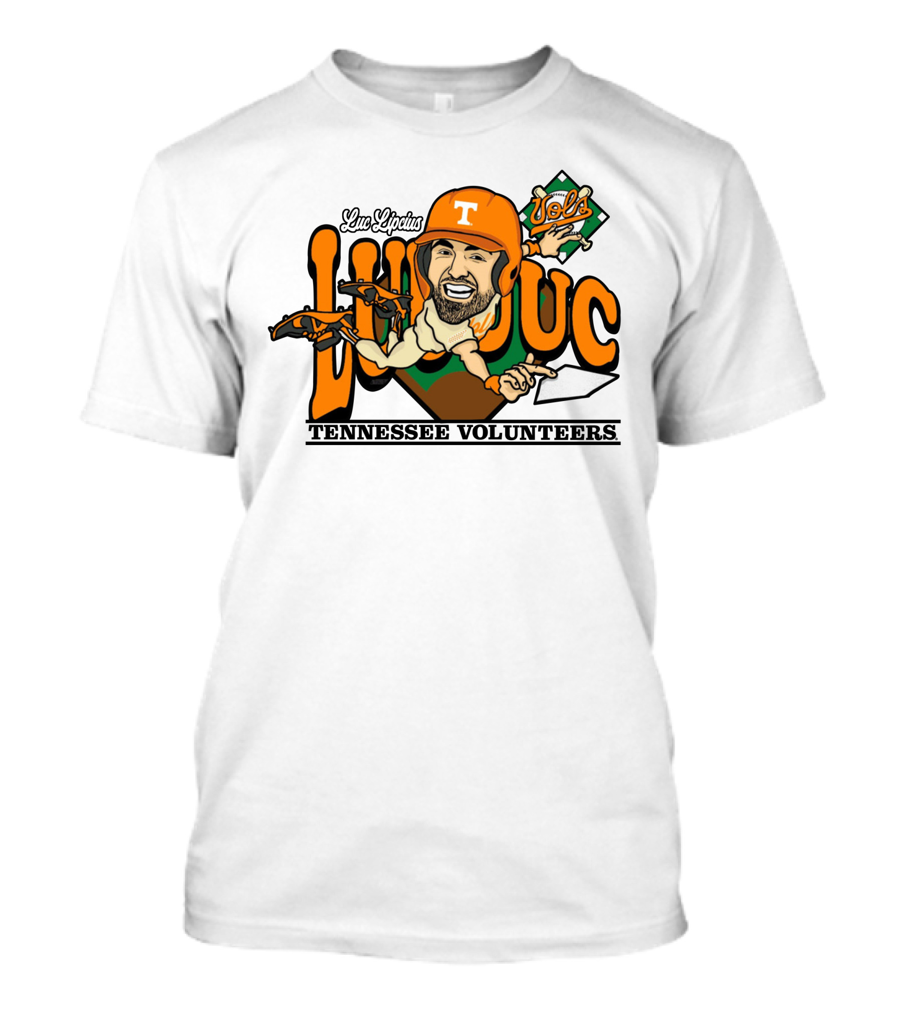 Luc Lipcius Vols Tennessee Volunteers Baseball Caricature T-Shirt