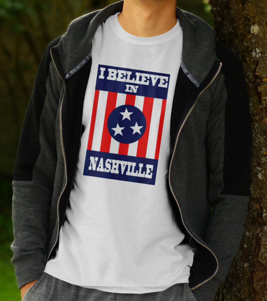 I Believe In Nashville Three Stars Stripes Iconic T-Shirt
