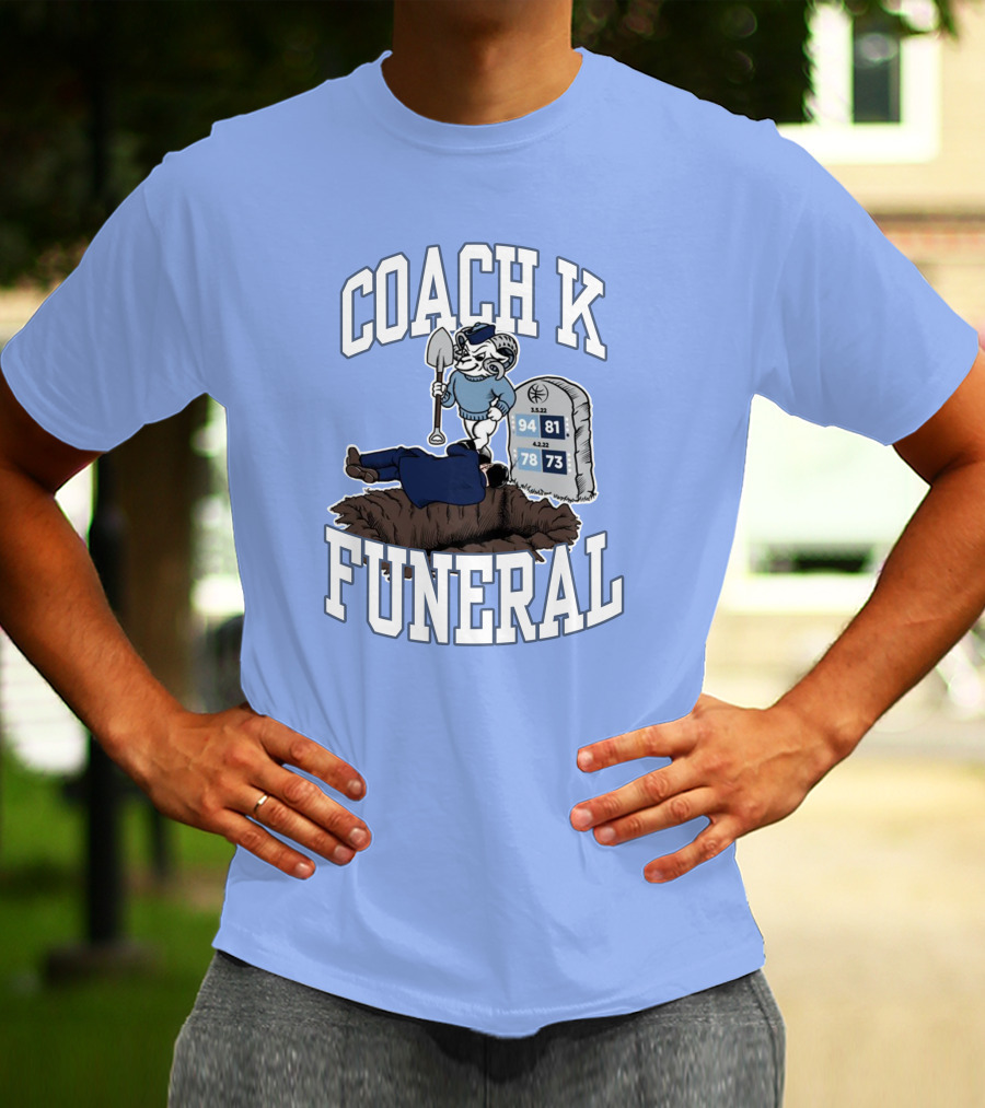 Coach K Funeral Tombstone 94 81 78 73 Duke Rivalry Iconic T-Shirt
