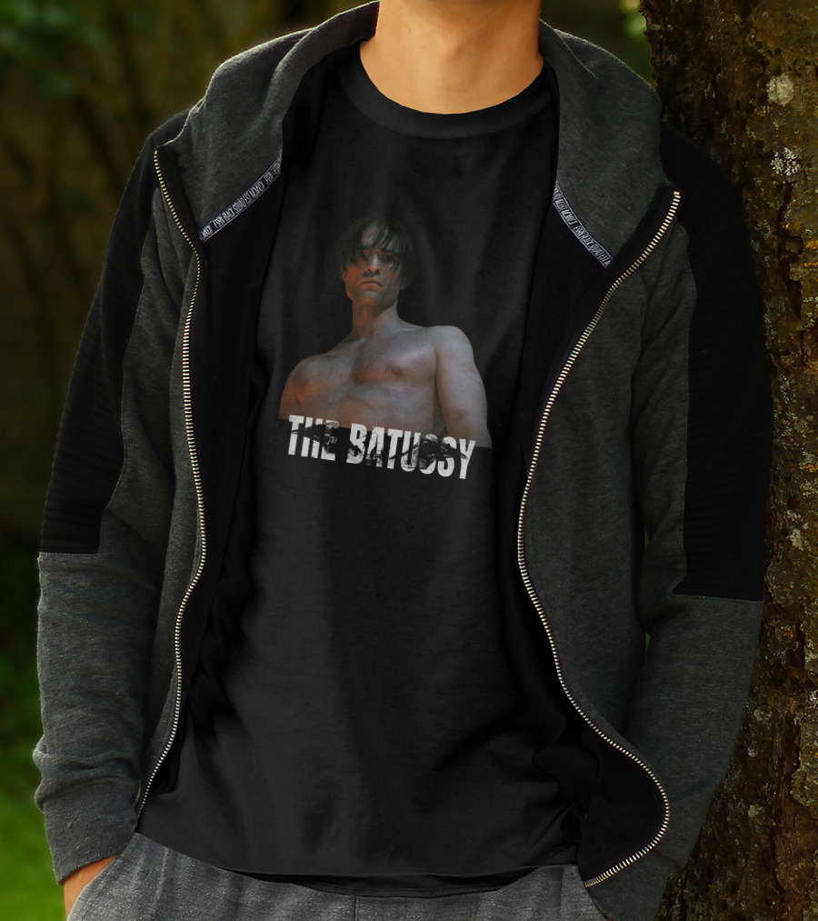 Artpattinsons The Batussy Bold Text Topless Figure T-Shirt