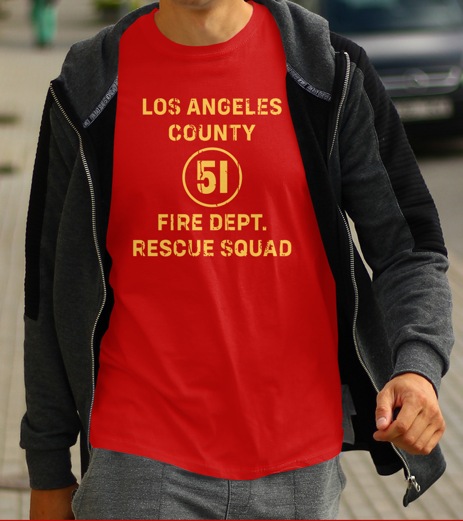 Los Angeles County 51 Fire Dept Rescue Squad T-Shirt