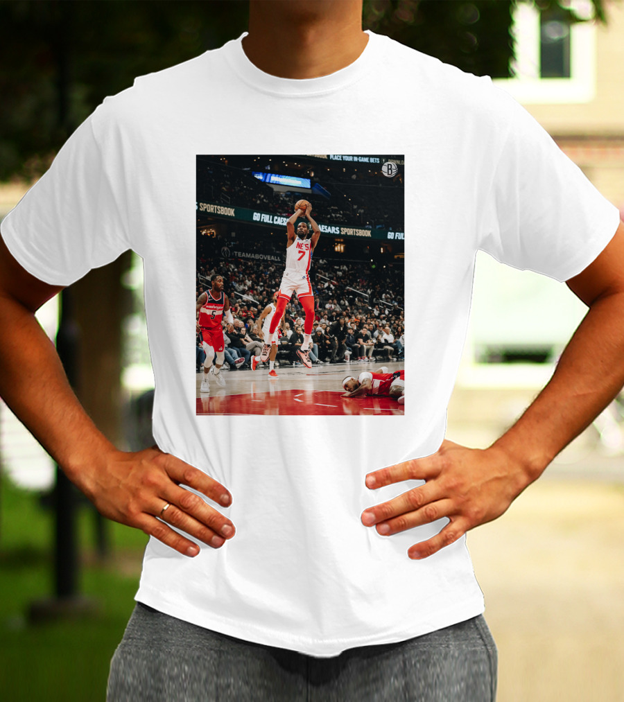 Kevin Durant Nets Dunk Against Washington Wizards NBA Action T-Shirt