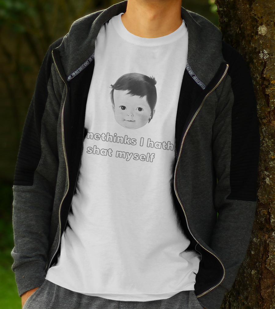 Methinks I Hath Shat Myself Baby Face Retro Humor T-Shirt