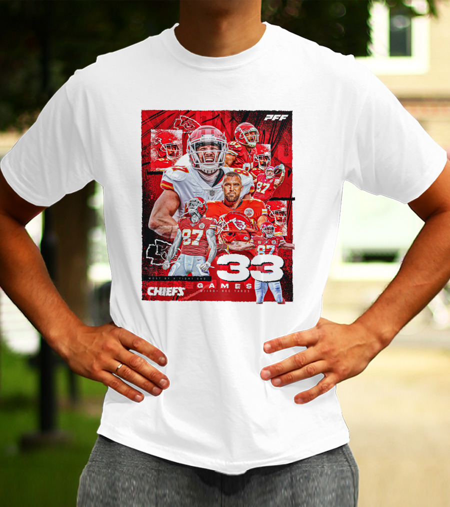 Chiefs Tight End Record 33 Games PFF Highlights T-Shirt