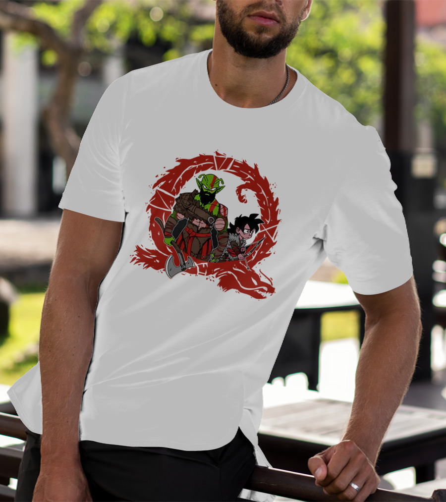 Kami Of War God Of War Crossover With Dragon Ball Z Characters T-Shirt
