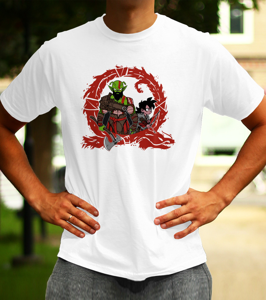 Kami Of War God Of War Crossover With Dragon Ball Z Characters T-Shirt