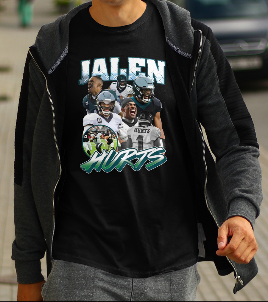Big Cat Barstool Jalen Hurts Football Collage T-Shirt