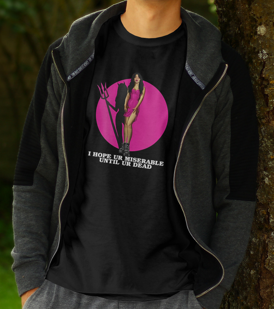 I Hope Ur Miserable Until Ur Dead Pink Devil Woman T-Shirt