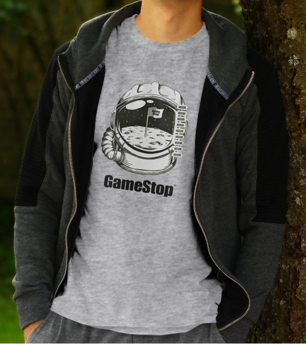 GameStop Astronaut Moon Medium Flag T-Shirt