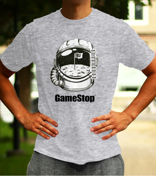 GameStop Astronaut Moon Medium Flag T-Shirt