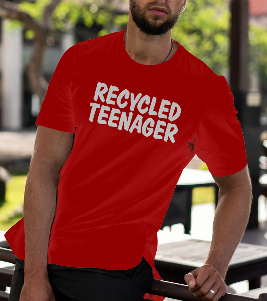 Recycled Teenager Bold White Text Fun T-Shirt