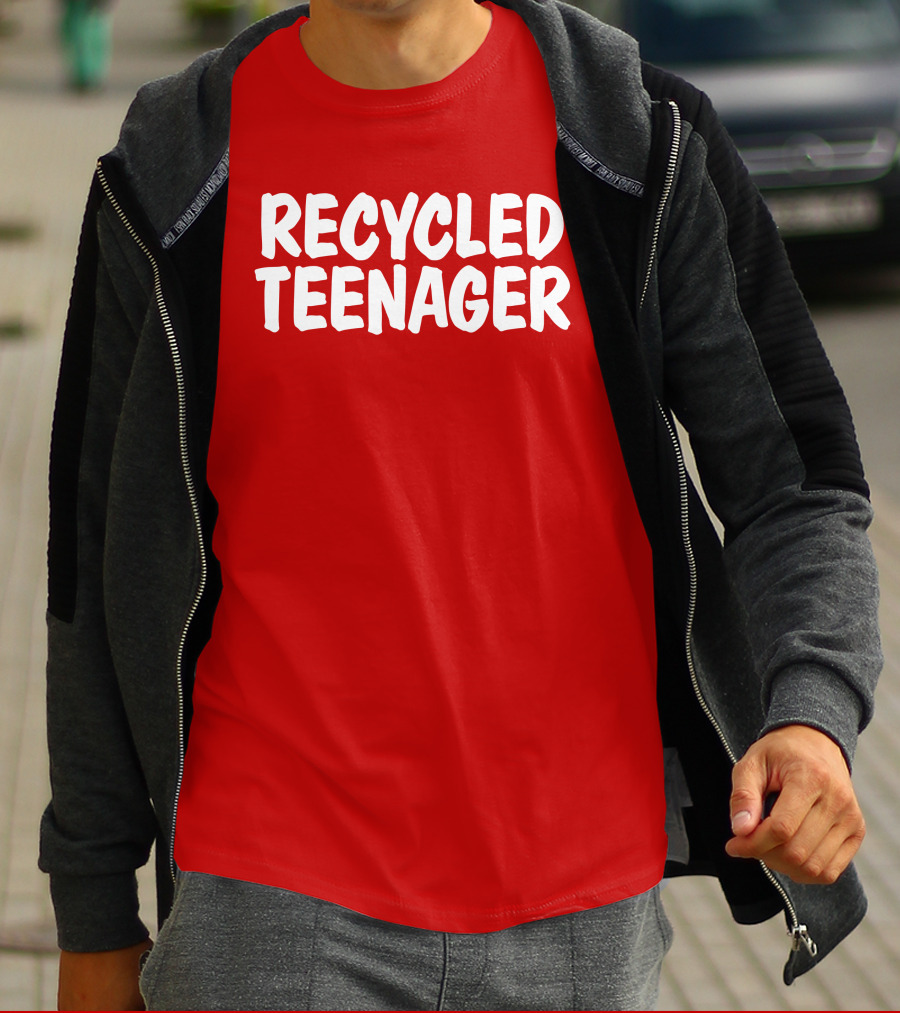 Recycled Teenager Bold White Text Fun T-Shirt