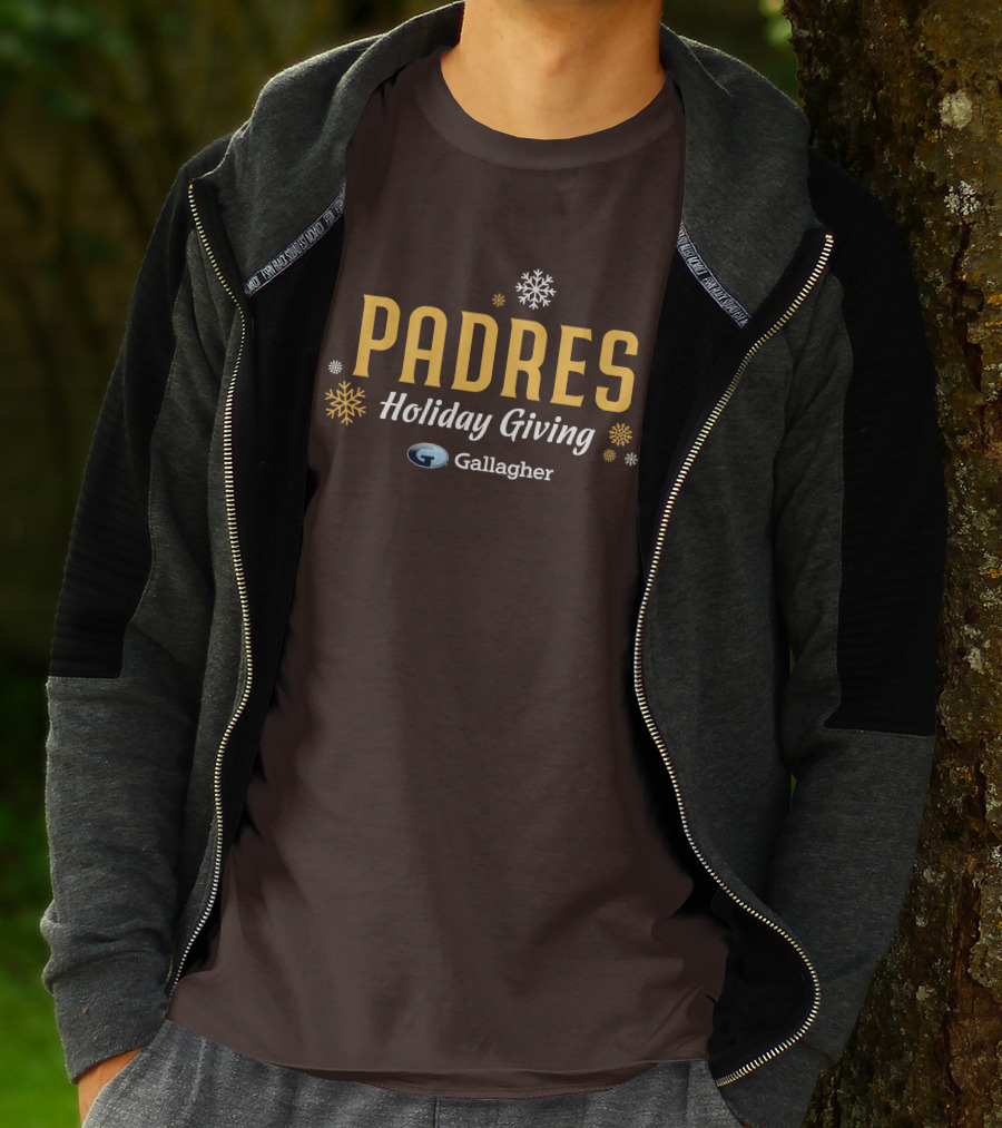 Padres Holiday Giving Gallagher Snowflakes T-Shirt
