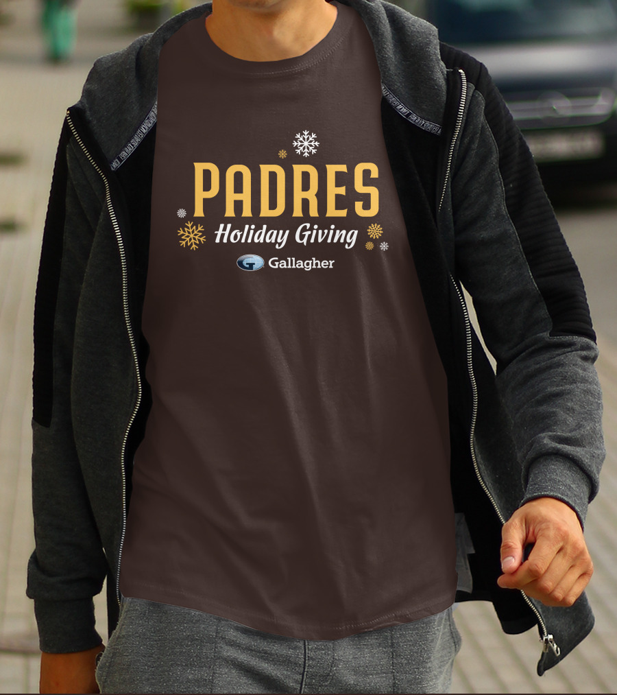Padres Holiday Giving Gallagher Snowflakes T-Shirt
