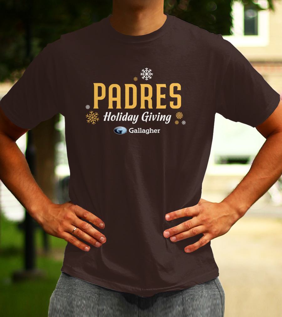Padres Holiday Giving Gallagher Snowflakes T-Shirt