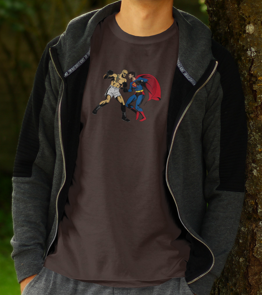 Adin Vs. Top Cartoon Boxer Superhero Confrontation T-Shirt