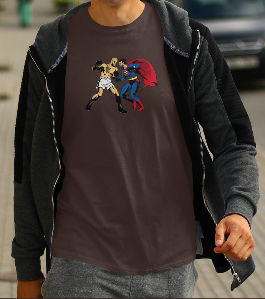 Adin Vs. Top Cartoon Boxer Superhero Confrontation T-Shirt