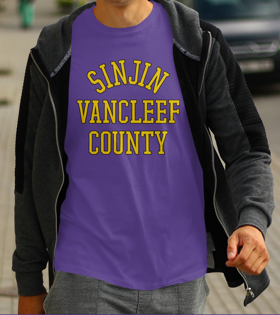 Sinjin Vancleef County Retro Bold Lettering T-Shirt
