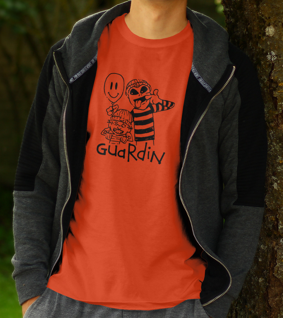 Calvin And Hobbs Guardin Graffiti Style Mischief Balloon T-Shirt