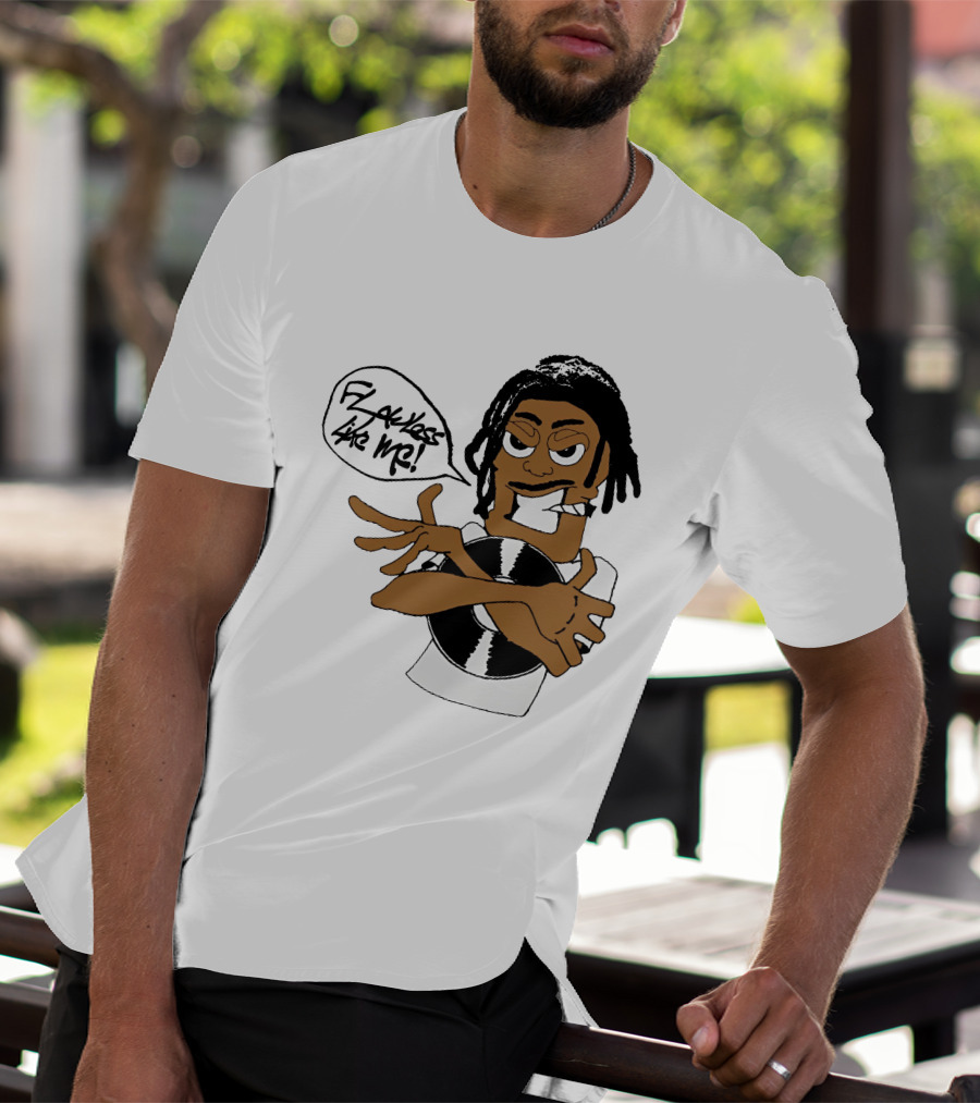 Flawless Like Me Vinyl Graphic Character With Crossed Arms And Vinyl Record T-Shirt