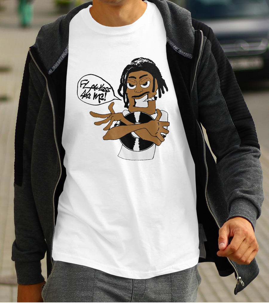 Flawless Like Me Vinyl Graphic Character With Crossed Arms And Vinyl Record T-Shirt