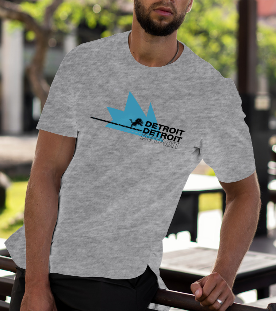 Ninja X Detroit Lions Midwest Blue Lion Emblem T-Shirt