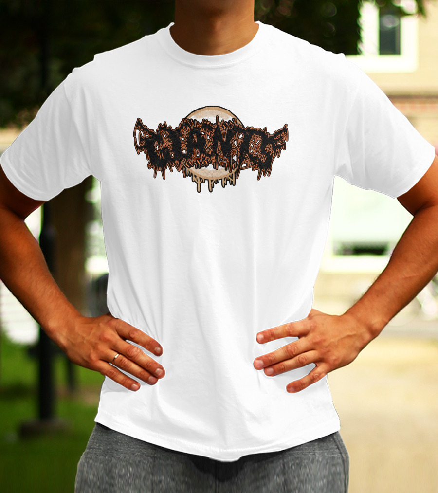 Deathcore Giants Horror Dripping Typography T-Shirt