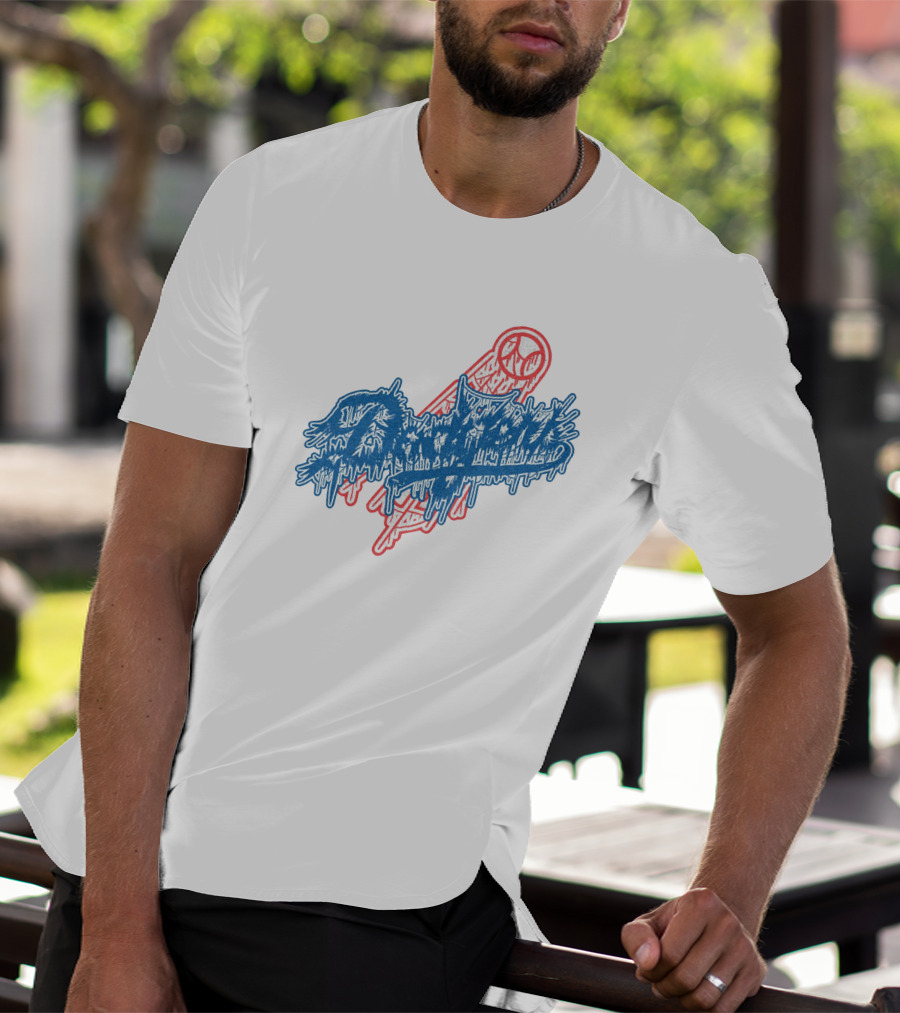 Deathcore Mic Dodgers Blue Drip T-Shirt