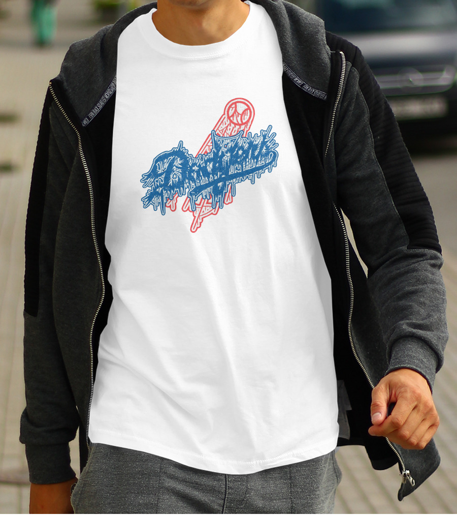 Deathcore Mic Dodgers Blue Drip T-Shirt