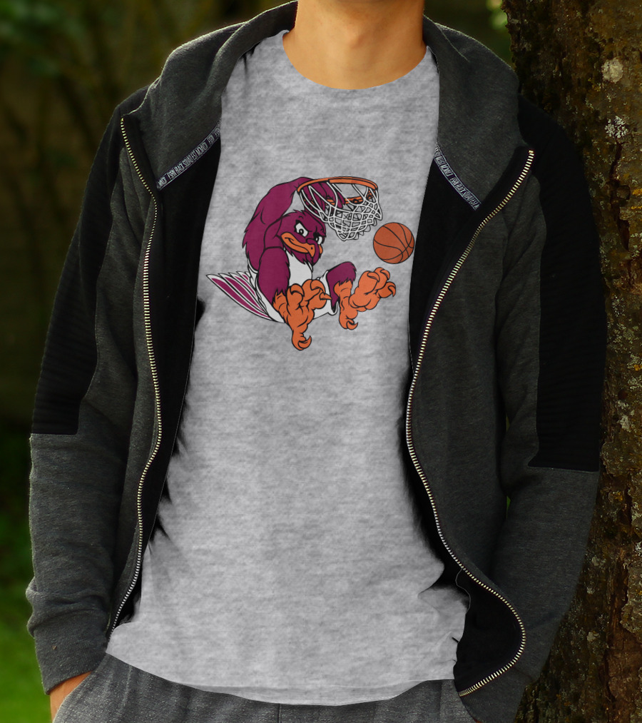 Clark Ruhland Hokiebird Basketball Dunk T-Shirt