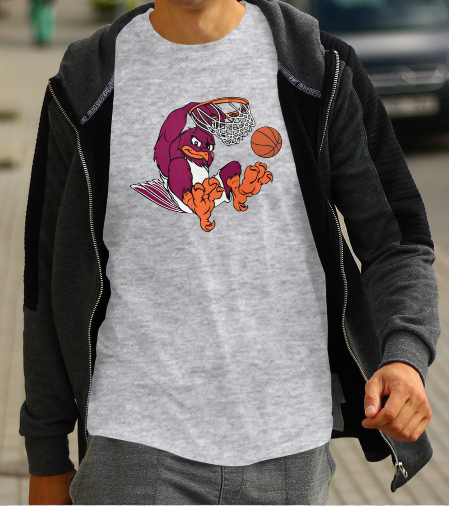 Clark Ruhland Hokiebird Basketball Dunk T-Shirt