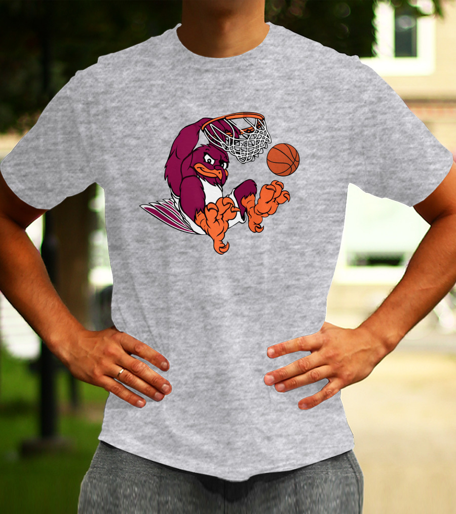 Clark Ruhland Hokiebird Basketball Dunk T-Shirt