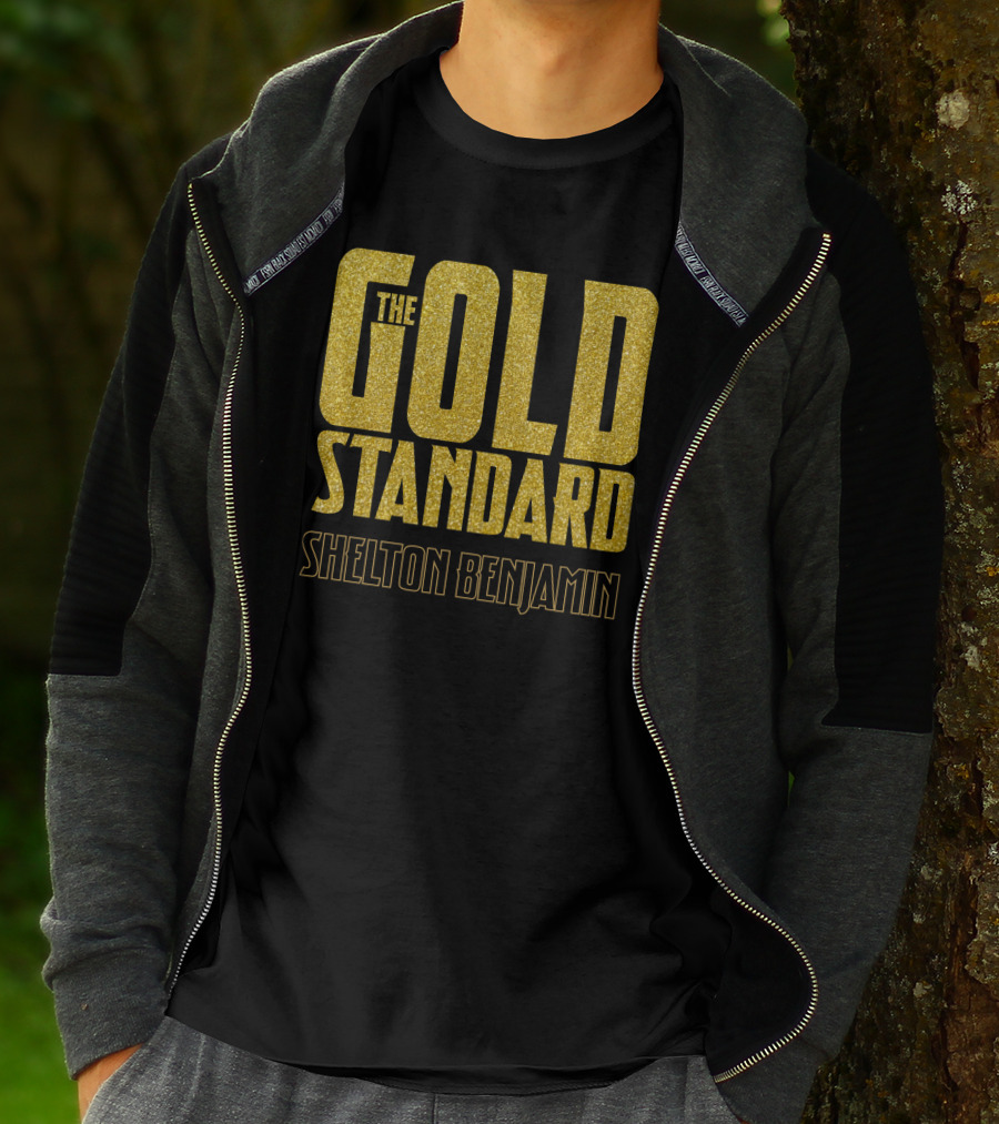 The Gold Standard Shelton Benjamin Gold Lettering T-Shirt