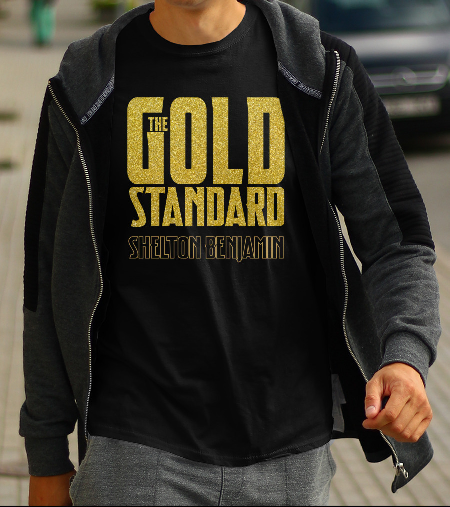 The Gold Standard Shelton Benjamin Gold Lettering T-Shirt