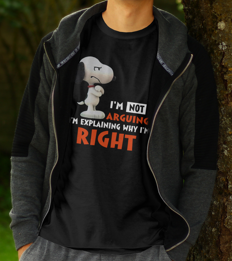 I'm Not Arguing I'm Explaining Why I'm Right Snoopy Classic Pose T-Shirt