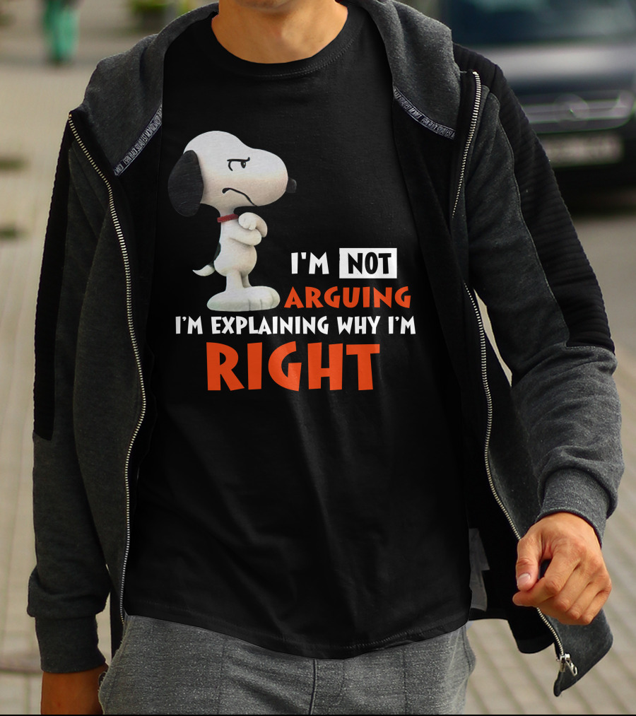I'm Not Arguing I'm Explaining Why I'm Right Snoopy Classic Pose T-Shirt
