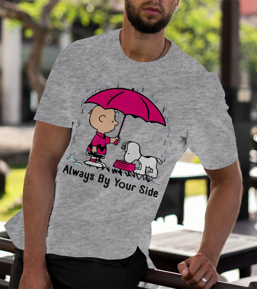 Always By Your Side Charlie Brown Snoopy Umbrella T-Shirt