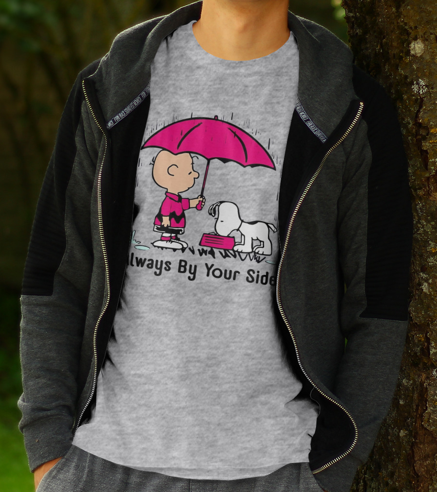 Always By Your Side Charlie Brown Snoopy Umbrella T-Shirt
