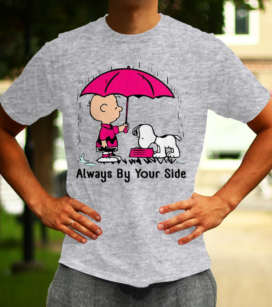 Always By Your Side Charlie Brown Snoopy Umbrella T-Shirt