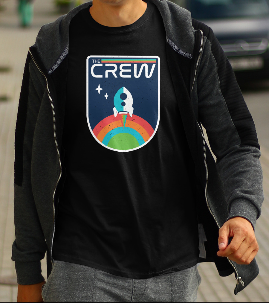 THE CREW Vintage Rocket Launch Cosmic Rainbow T-Shirt