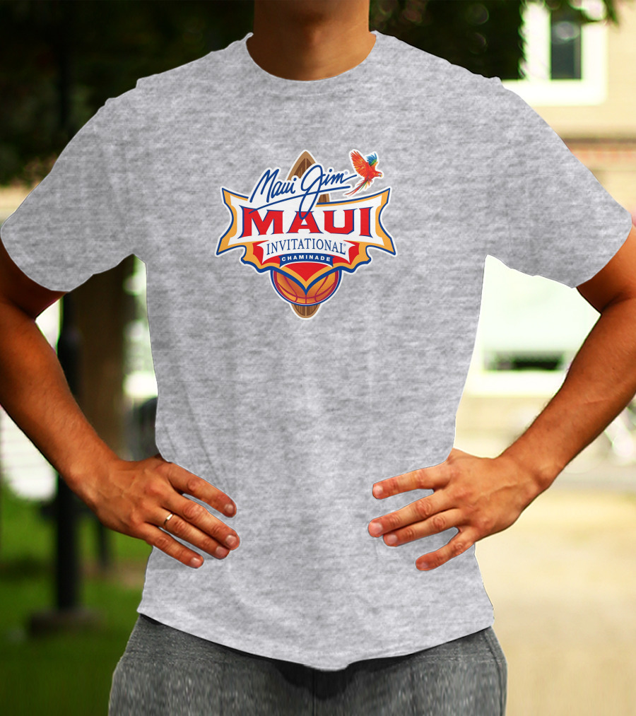 Maui Jim Invitational Chaminade Basketball Surfboard Logo עם תוכי T-Shirt