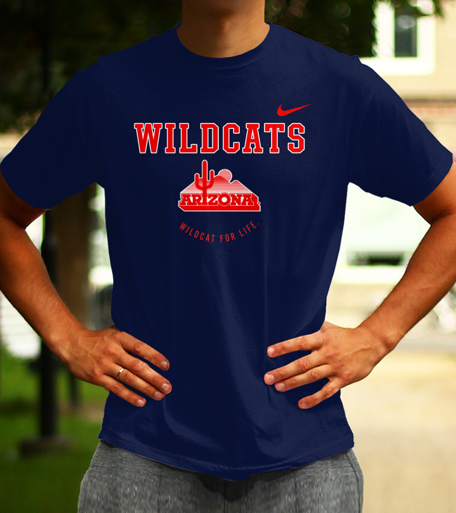 Wildcats Arizona Wildcat For Life Cactus T-Shirt