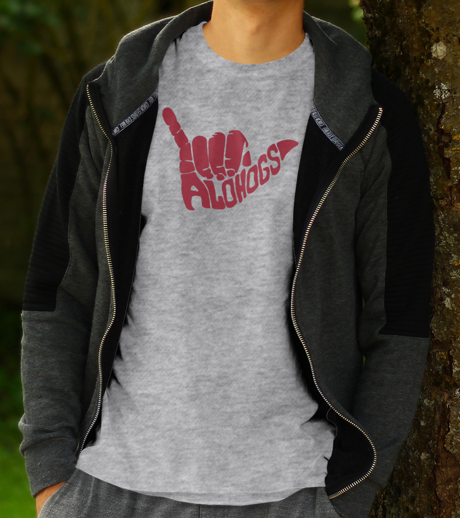 Shaka Hand Gesture With Alohogs Text T-Shirt
