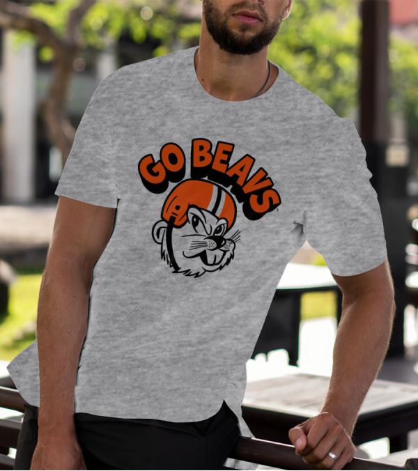 Vintage OSU Go Beavs Football Beaver Mascot T-Shirt